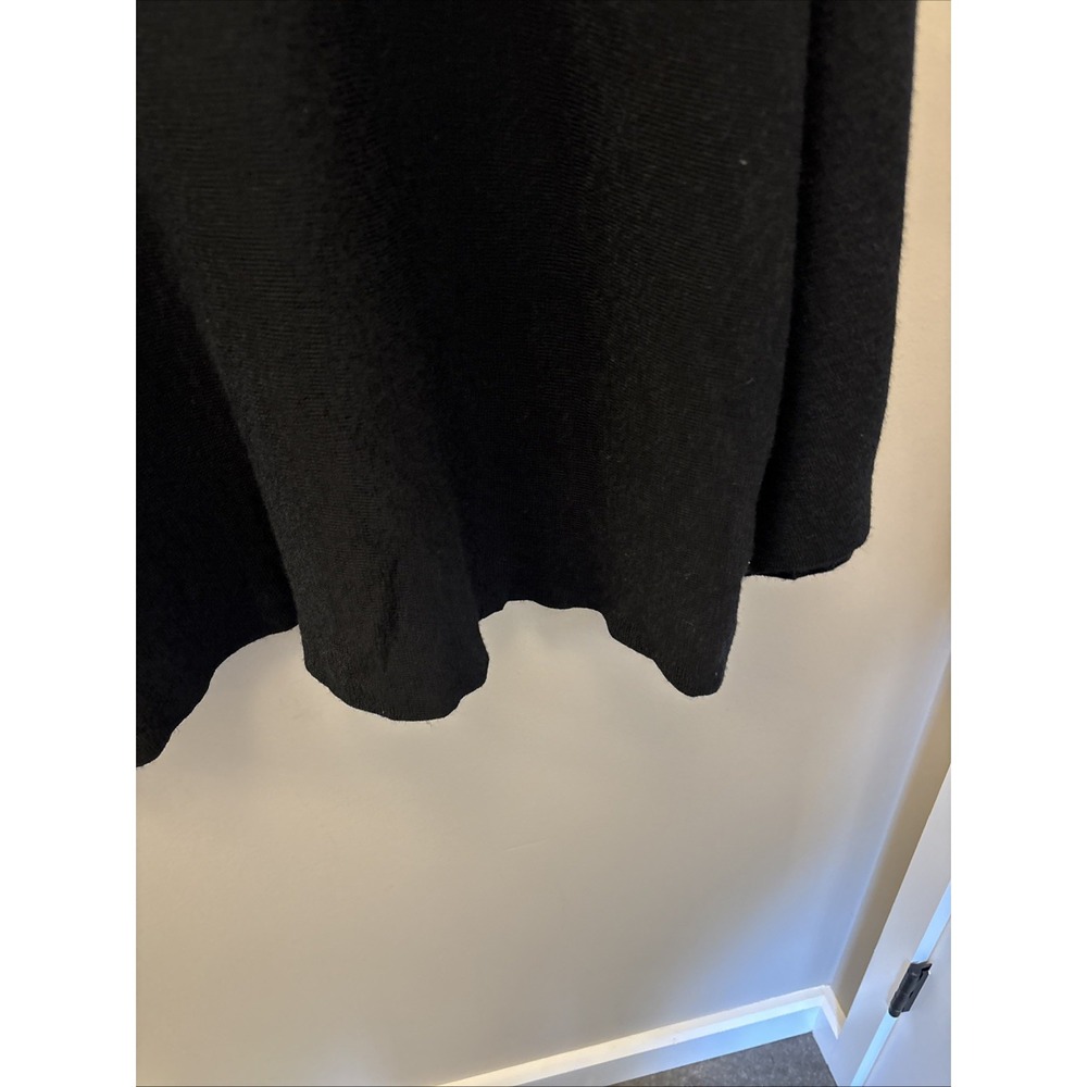 Eileen Fisher Merino Wool Black Scoop Neck M/L ?Pullover Sweater Cut Out Sleeve - Picture 9 of 14